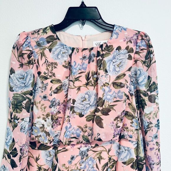 ELIZA J Floral Print Ruffled Long Sleeve Maxi Dress - Picture 3 of 10